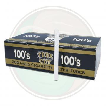 Gambler Tube Cut Gold Light 100s Size Cigarette Tubes for Roll Your Own Whole Leaf Tobacco Leaf Only